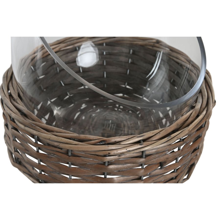 Borddekoration Home ESPRIT Gennemsigtig Natur Cottage 28 x 28 x 22 cm (2 enheder) #3