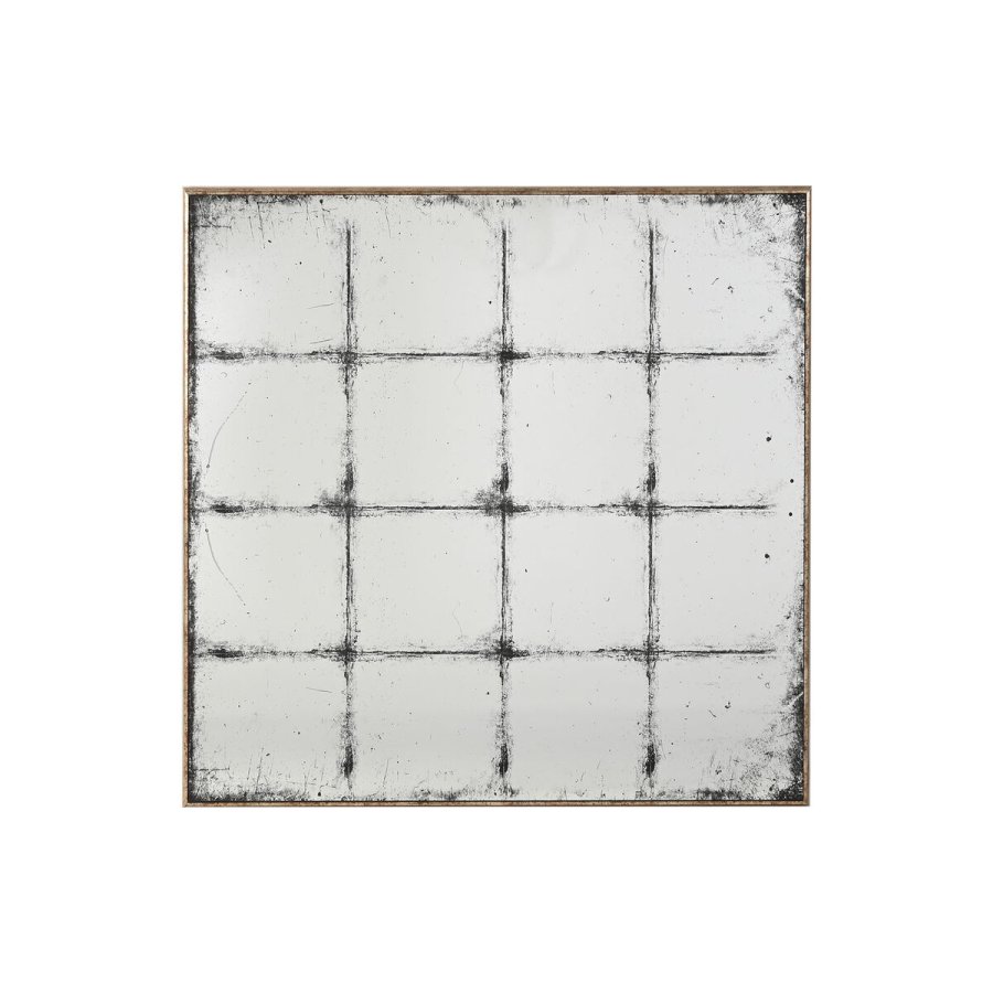 Vgspejl Home ESPRIT Sort Gylden Vintage Vindue 80 x 4 x 80 cm #1