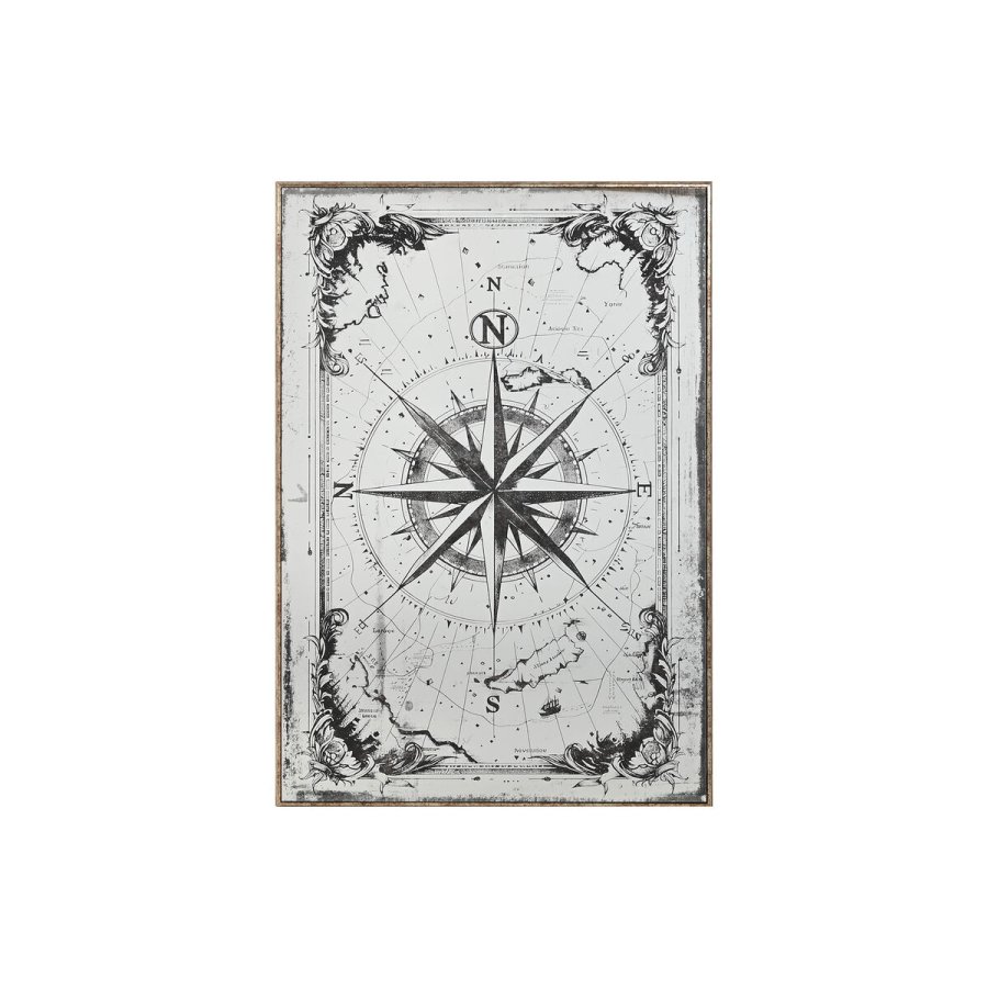 Vgspejl Home ESPRIT Sort Gylden Vintage 60 x 4 x 90 cm #1