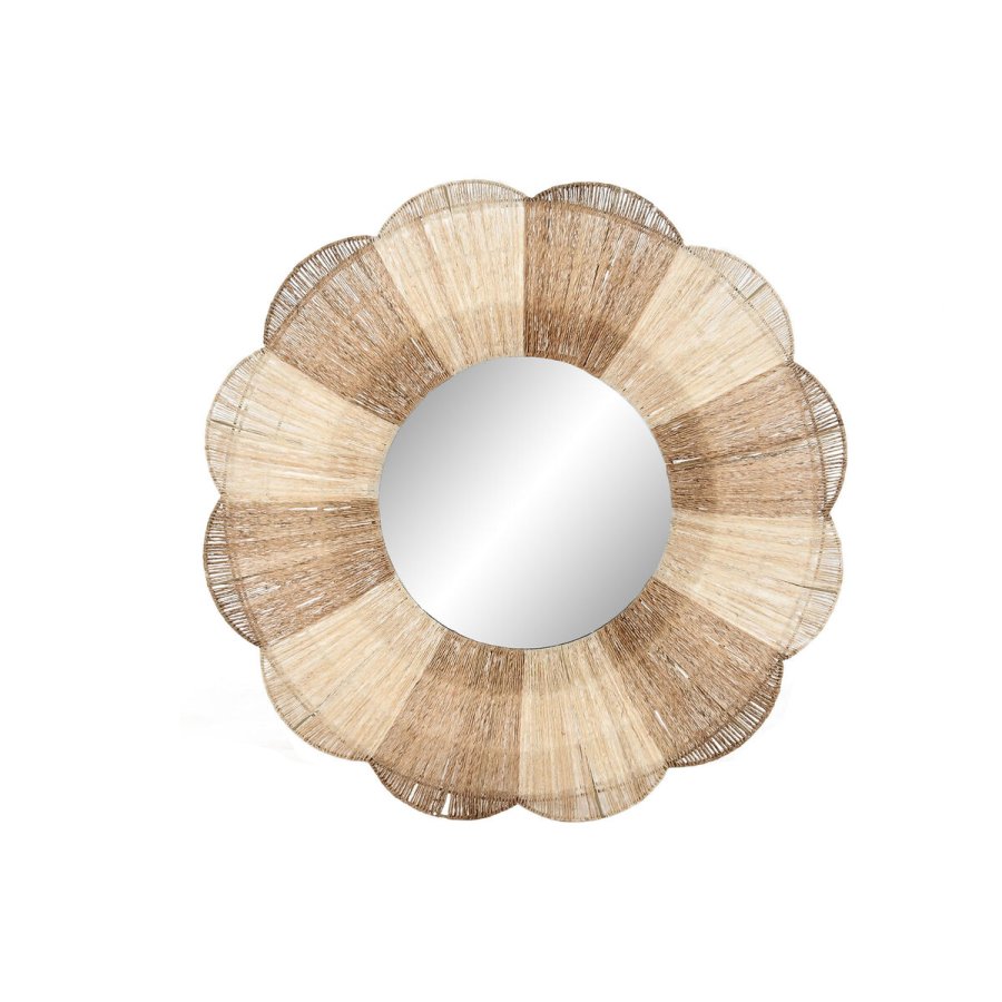 Vgspejl Home ESPRIT Brun Natur Boho 87 X 8 X 87 CM #1