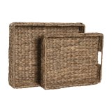 Snack bakke Home ESPRIT Natur Tropisk 45 X 35 X 8 CM (2 enheder) #4