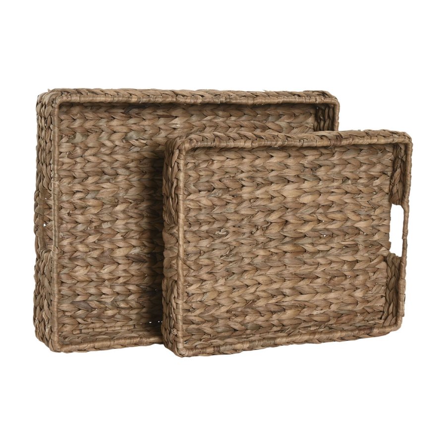Snack bakke Home ESPRIT Natur Tropisk 45 X 35 X 8 CM (2 enheder) #4