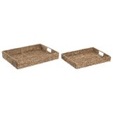 Snack bakke Home ESPRIT Natur Tropisk 45 X 35 X 8 CM (2 enheder) #1