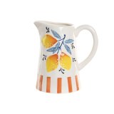 Glasflaske Home ESPRIT Gul Bl� Hvid Dolomite Citron Orange Middelhavet 750 ml #1