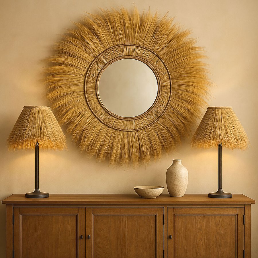 Vgspejl Home ESPRIT Natur Bali 110 X 11 X 110 CM #2