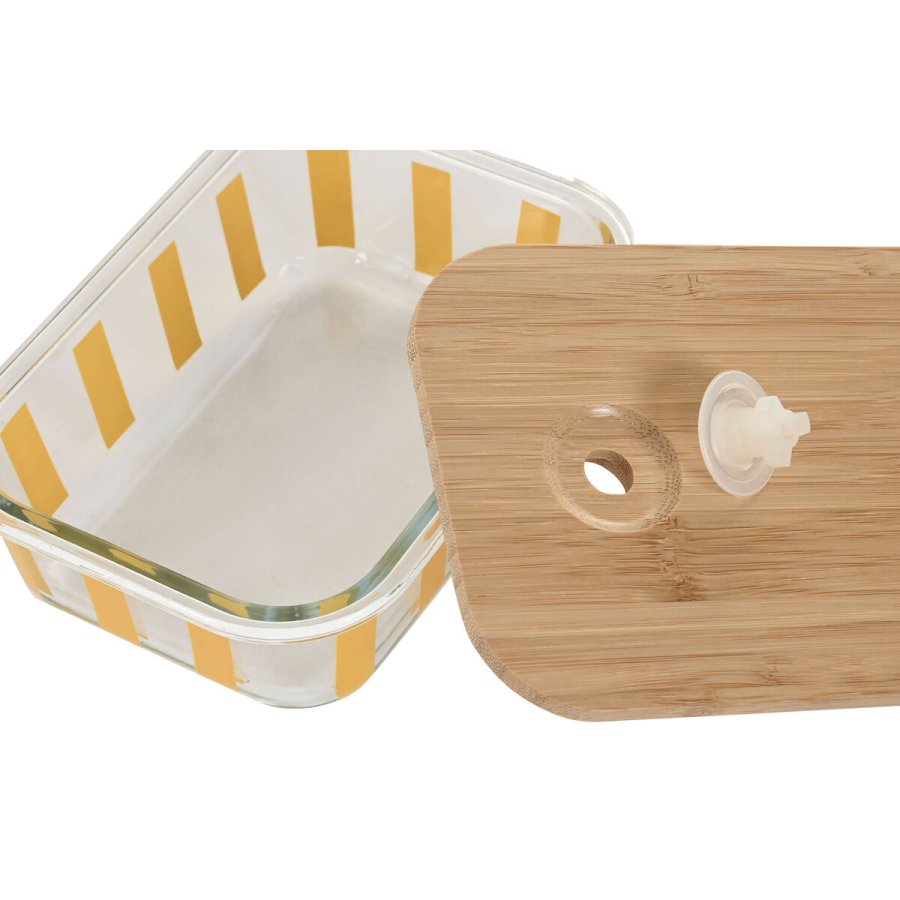 Madkasse Home ESPRIT Gul Grn Koral Krystal Borosilikatglas Striber Moderne 1 L 660 ml #3