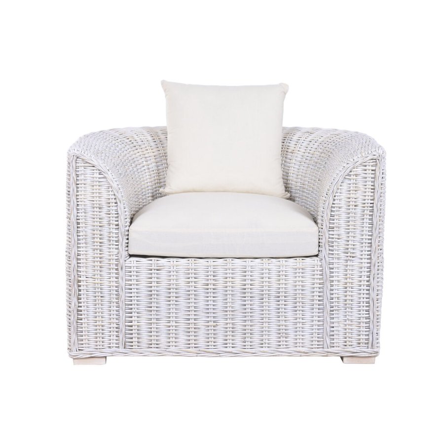 L�nestol Home ESPRIT Hvid 100 x 78 x 68 cm #2