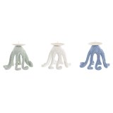 Lyseholder Home ESPRIT Bl� Hvid Harpiks (3 enheder) #1
