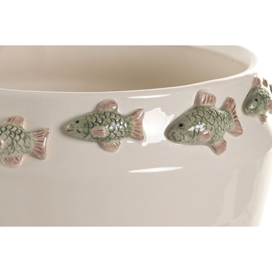 Vase Home ESPRIT Gr�n Fl�defarvet Keramik Middelhavet 25 X 25 X 25,5 CM #2