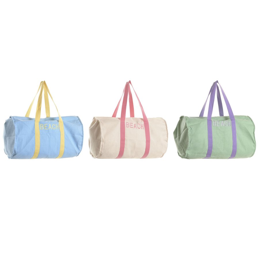 Strandtaske Home ESPRIT Bl� Hvid Gr�n polialgodon 60 x 38 x 38 cm (3 enheder) #1