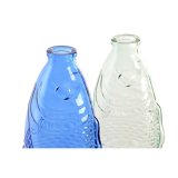 Vase Home ESPRIT Bl� Turkisbl� Krystal Middelhavet 10 X 7 X 26,3 CM (2 enheder) #6