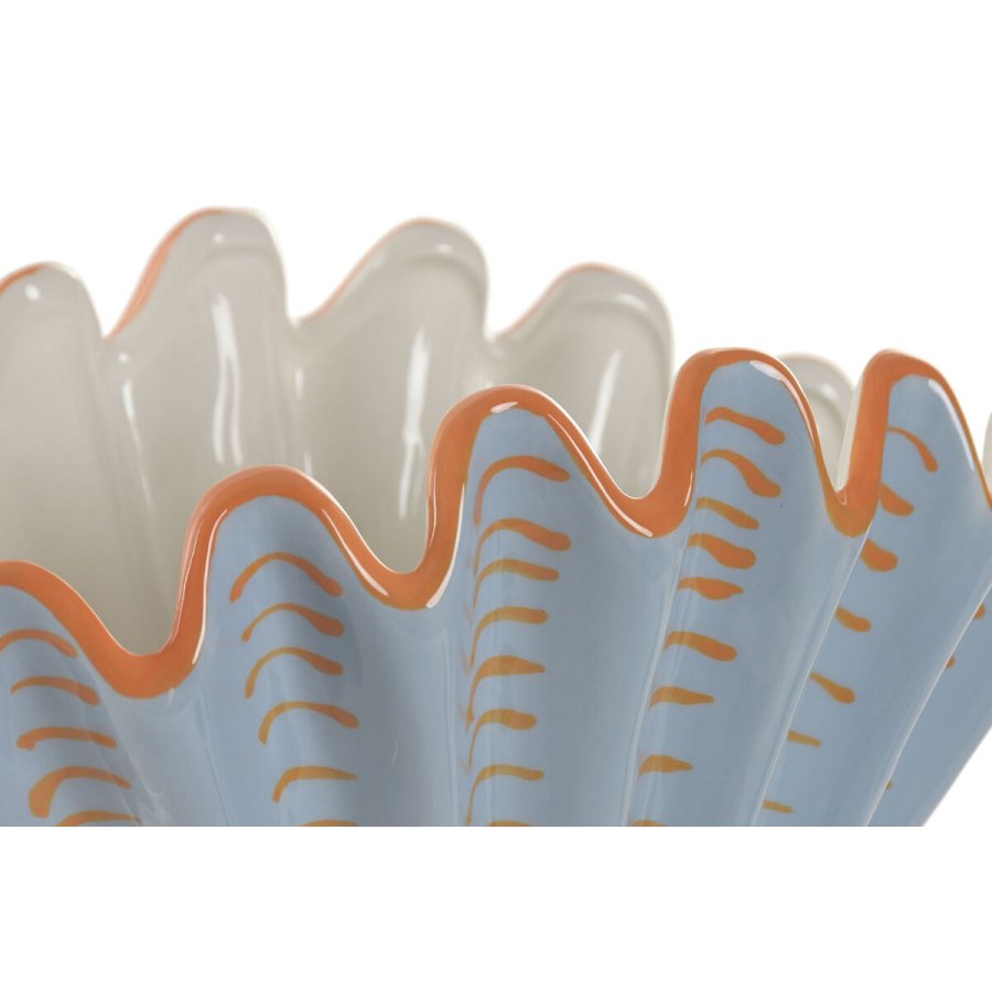Vase Home ESPRIT Bl� Orange Stent�j Skal Middelhavet 28,5 X 13,5 X 20,5 CM #3