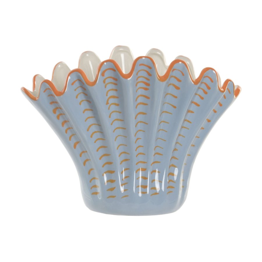 Vase Home ESPRIT Bl� Orange Stent�j Skal Middelhavet 28,5 X 13,5 X 20,5 CM #1