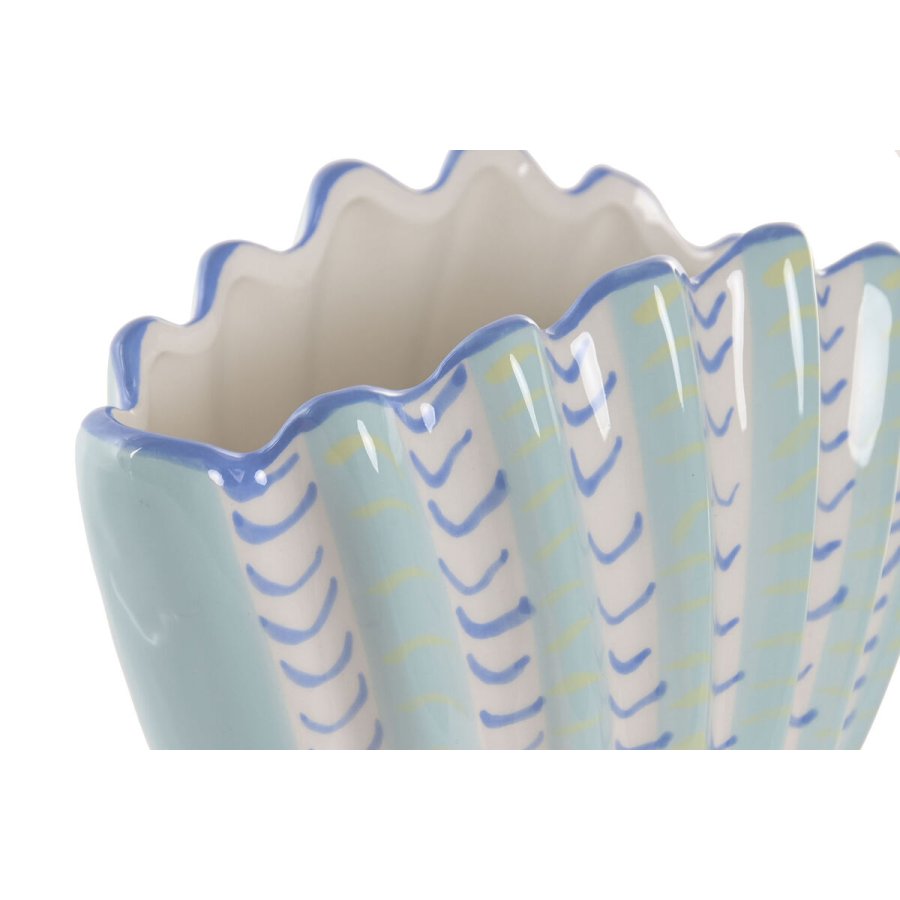 Vase Home ESPRIT Himmelbl� Stent�j Skal Middelhavet 22 X 11,3 X 15 CM #3