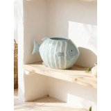 Vase Home ESPRIT Hvid Himmelbl� Stent�j Middelhavet 24 x 14 x 14 cm #2