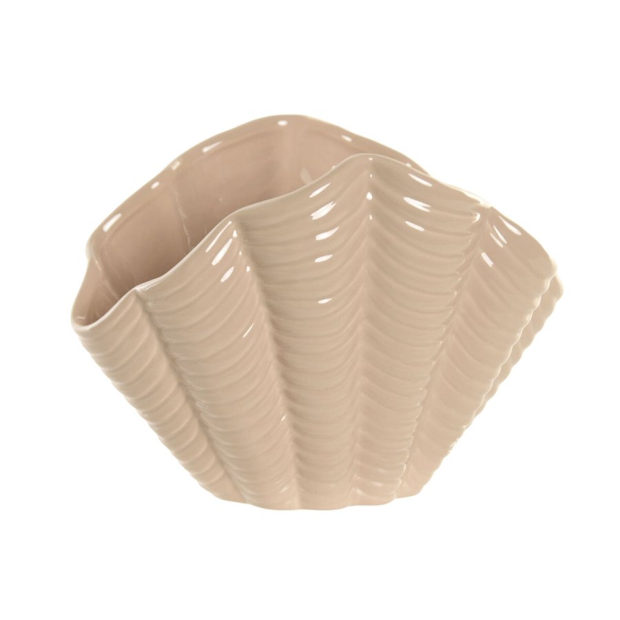 Vase Home ESPRIT Beige Stent�j Skal Middelhavet 25 X 14,5 X 17,5 CM #1