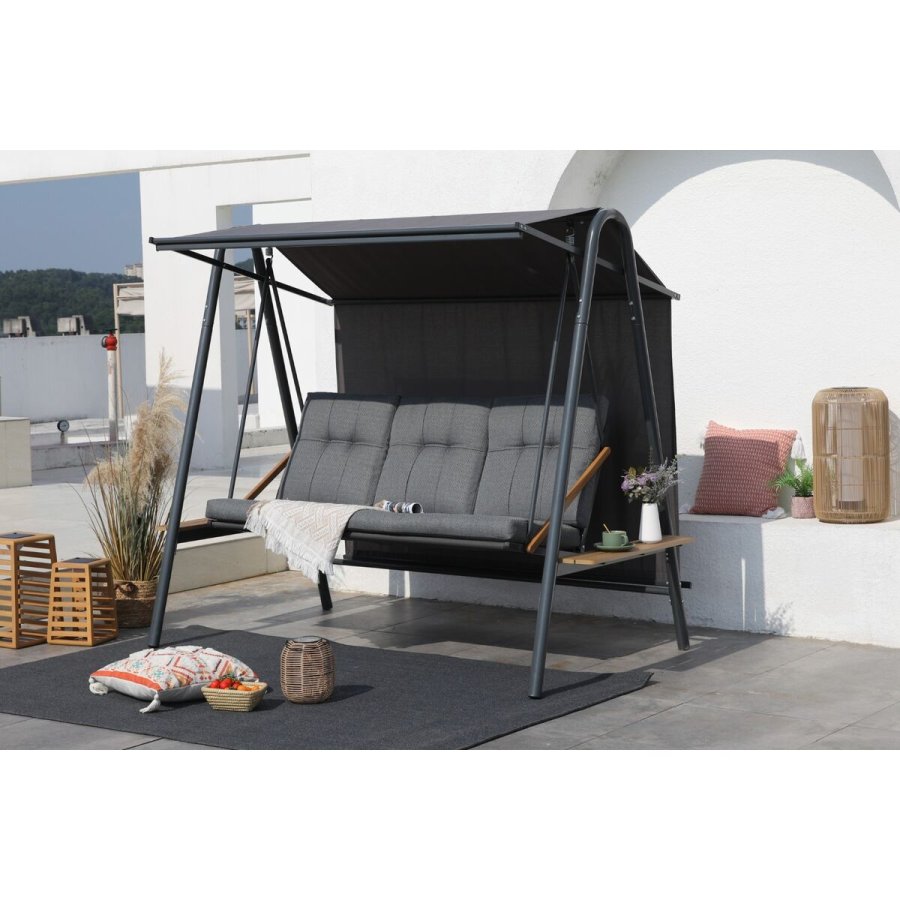 B�nk Home ESPRIT Brun M�rkegr� St�l Polywood 215 X 120 X 180 CM #2