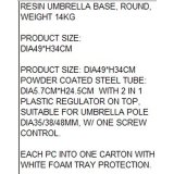 Fod for strandparasol Home ESPRIT Sort 50 x 50 x 34 cm #4