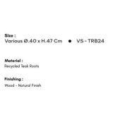 Vase Home ESPRIT Brun Krystal Teak Natur 40 x 40 x 50 cm #4