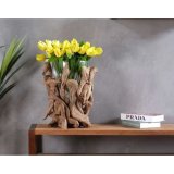 Vase Home ESPRIT Brun Krystal Teak Natur 40 x 40 x 50 cm #3