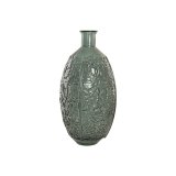 Vase Home ESPRIT Gr�n Genbrugsglas Tropisk Blad af en plante 29 x 29 x 59 cm #1