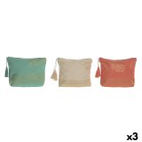Rejsetoilettaske Home ESPRIT Gr�n Beige Gylden Koral Middelhavet 20 x 5 x 25 cm (3 enheder) #1
