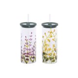 Kop med Suger�r Home ESPRIT Multifarvet Silikone Borosilikatglas (2 enheder) #1