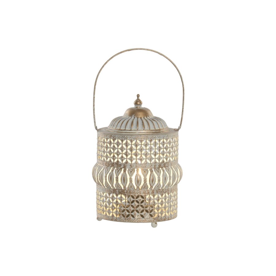 Laantarn Home ESPRIT Hvid Gylden Metal Araber 14,5 X 14,5 X 19,5 CM #2