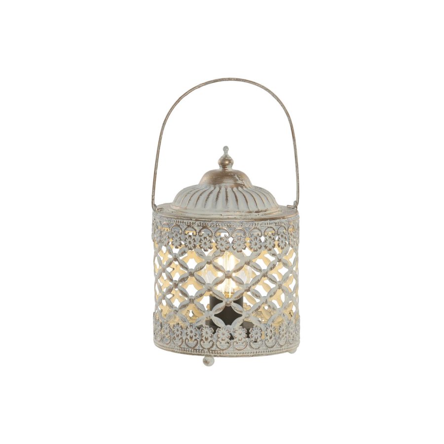 Laantarn Home ESPRIT Hvid Gylden Metal Krystal Araber 13,5 x 13,5 x 19 cm #2