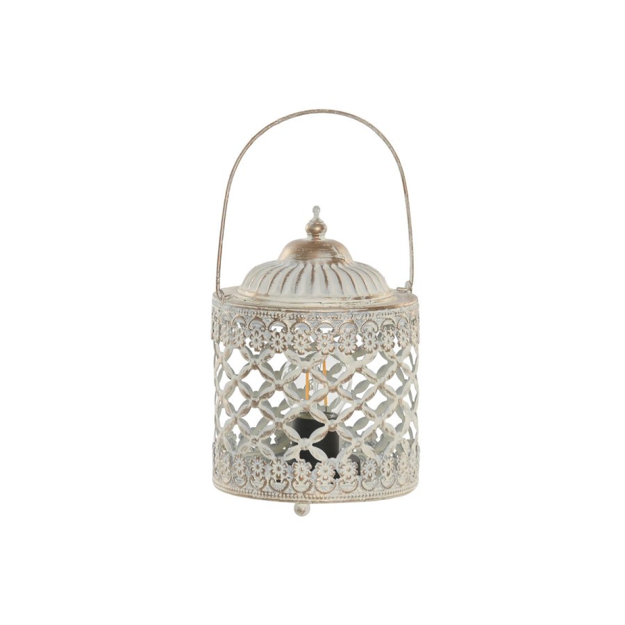 Laantarn Home ESPRIT Hvid Gylden Metal Krystal Araber 13,5 x 13,5 x 19 cm #1