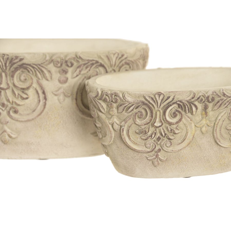 Borddekoration Home ESPRIT Hvid Shabby Chic �ldet overflade Barroco (2 enheder) #2