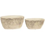 Borddekoration Home ESPRIT Hvid Shabby Chic �ldet overflade Barroco (2 enheder) #1