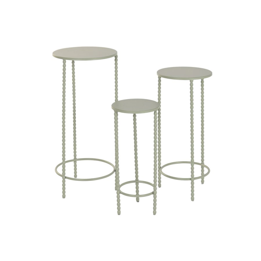 S�t med 3 borde Home ESPRIT Gr�n 32 x 32 x 70 cm (3 Dele) #4