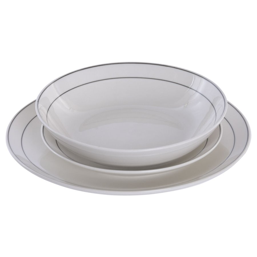 Madlavningss�t Home ESPRIT Hvid Sort Porcel�n 18 Dele #2