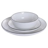 Madlavningss�t Home ESPRIT Hvid Sort Porcel�n 18 Dele #2