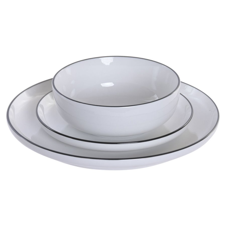 Madlavningss�t Home ESPRIT Hvid Sort Porcel�n 18 Dele #2