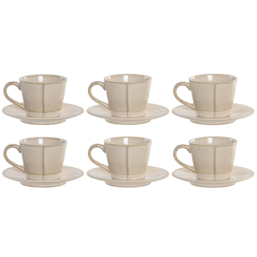 Dele kaffekops�t Home ESPRIT Beige Stent�j 90 ml 6 Dele #2