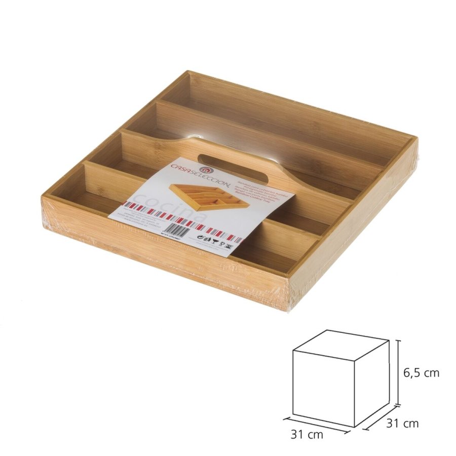 Bestikholder Natur Bambus 31 x 31 x 6,5 cm #5