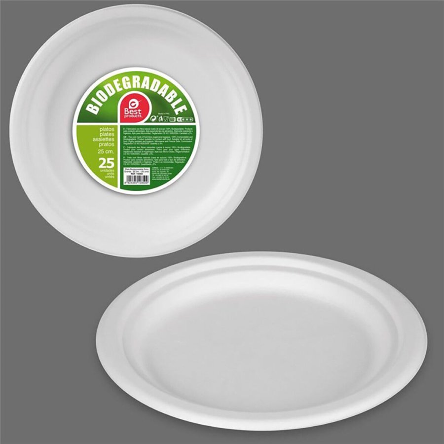 plade Best Products Green Sukkerrr  25 cm Biologisk nedbrydelig Engangsanvendelse 25 enheder #2