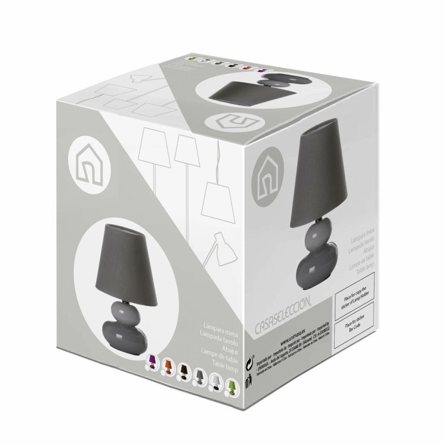 Bordlampe Brun Fldefarvet PVC Klde Keramik 40 W 15 x 15 x 23 cm #6