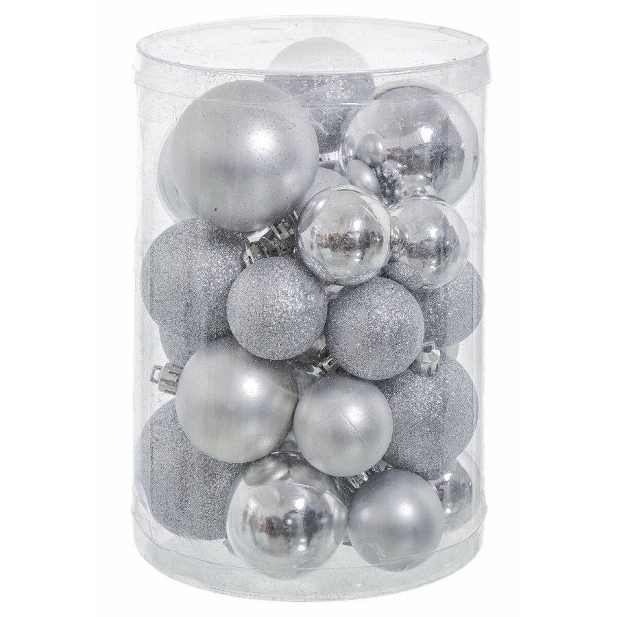 Julekugler Slvfarvet Plastik Skinne 12,5 x 12,5 x 27 cm (27 enheder) #1
