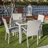 Spisebord Marlene Aluminium Krystal Spanskrr Hrdet glas 90 x 90 x 76 cm #2