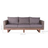 Havesofa Patsy Gr� Aluminium Spanskr�r Akacie 220 x 89 x 64,50 cm #2