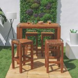 Taburet Norah Tr Rustfrit stl Akacie 40 x 40 x 80 cm Gr #5