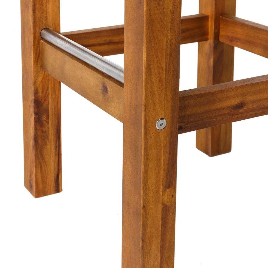Taburet Norah Tr Rustfrit stl Akacie 40 x 40 x 80 cm Gr #9