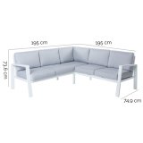 Havesofa Thais Hvid 195 x 195 x 73,6 cm #6