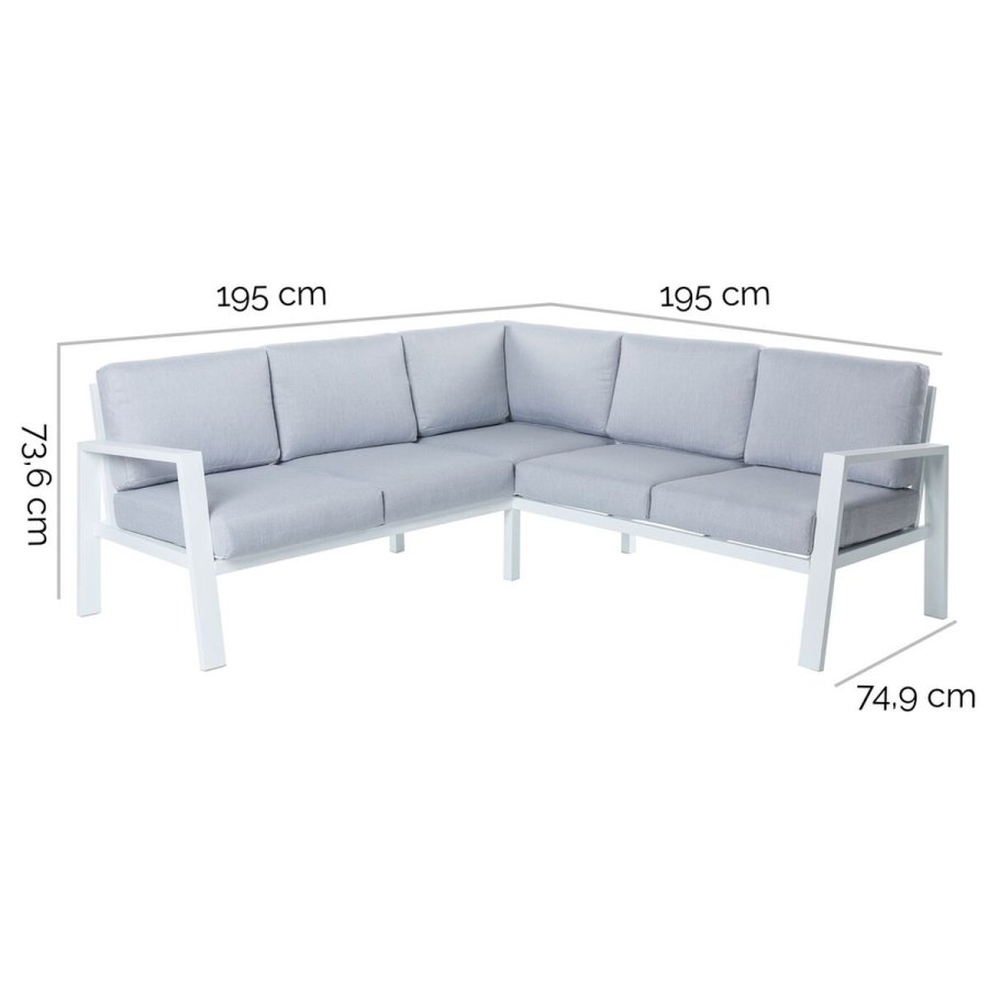 Havesofa Thais Hvid 195 x 195 x 73,6 cm #6