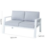 2 personers sofa Thais Hvid Aluminium 132,20 x 74,80 x 73,30 cm #3