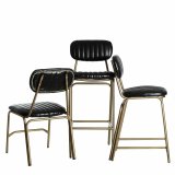 Taburet 42 x 49 x 88 cm Sort Gylden Metal Polyuretan #5