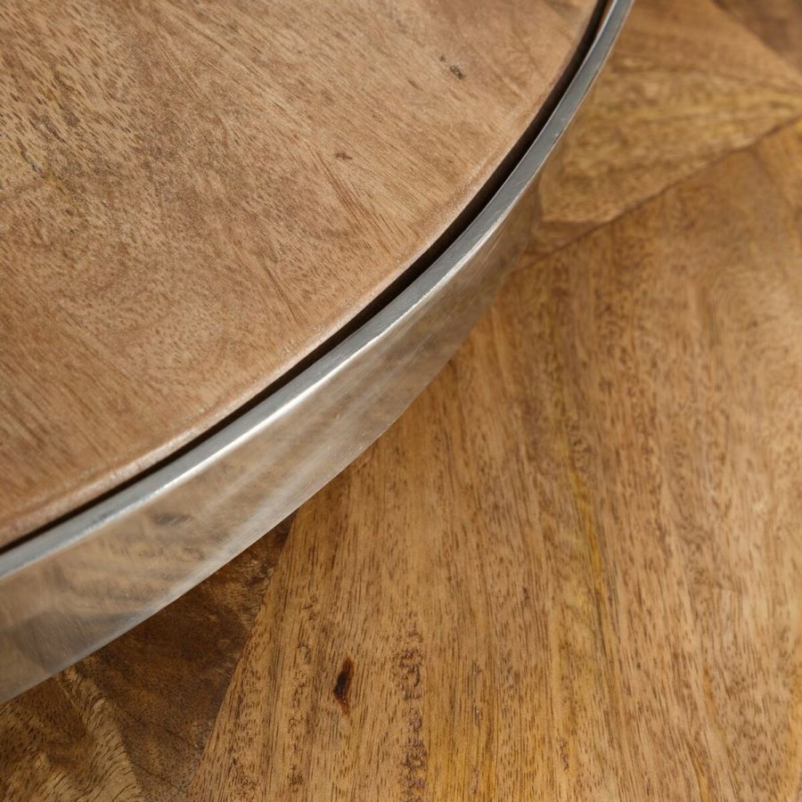 Sofabord Slvfarvet Natur 100 x 100 x 45 cm (2 enheder) #4